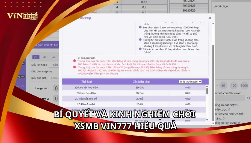Bí quyết và kinh nghiệm chơi XSMB Vin777 hiệu quả