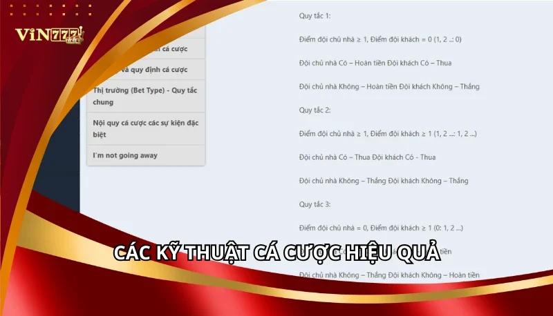 Thể Thao Vin777: Các Sảnh Thể Thao Chơi 100% Thắng 8 Các kỹ thuật cá cược hiệu quả thể thao Vin777