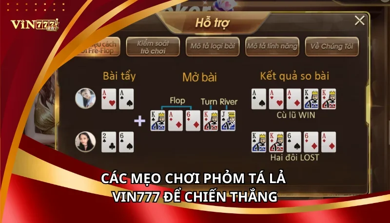 Các mẹo chơi Phỏm Tá Lả Vin777 để chiến thắng