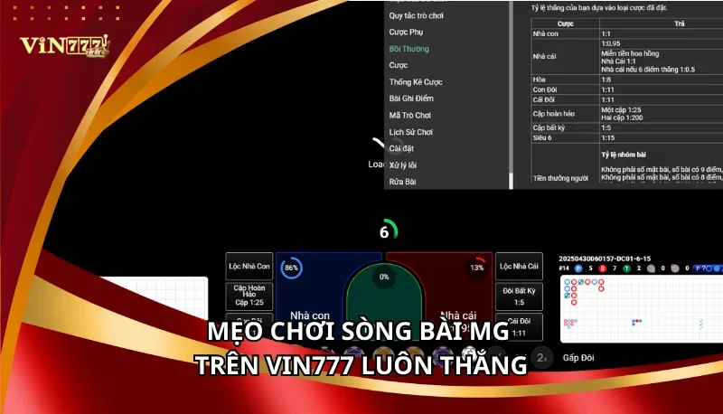 Mẹo chơi sòng bài MG trên Vin777 luôn thắng