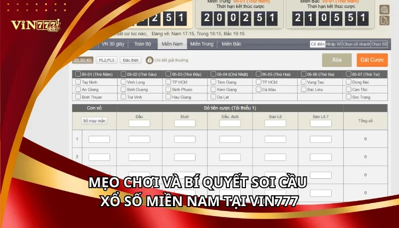 Mẹo chơi và bí quyết soi cầu Xổ số miền Nam tại Vin777