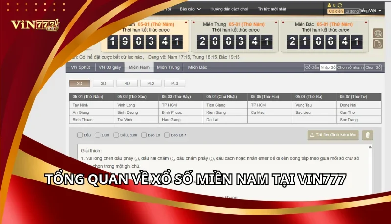 Tổng quan về xổ số miền Nam tại Vin777